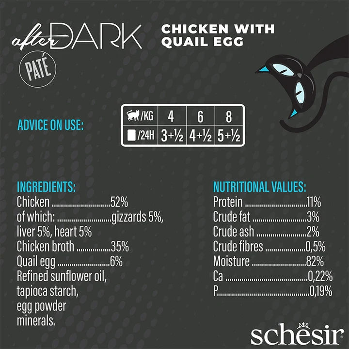 Schesir After Dark Pate Variety Pack Adult Cat Mixed 12 x 80g