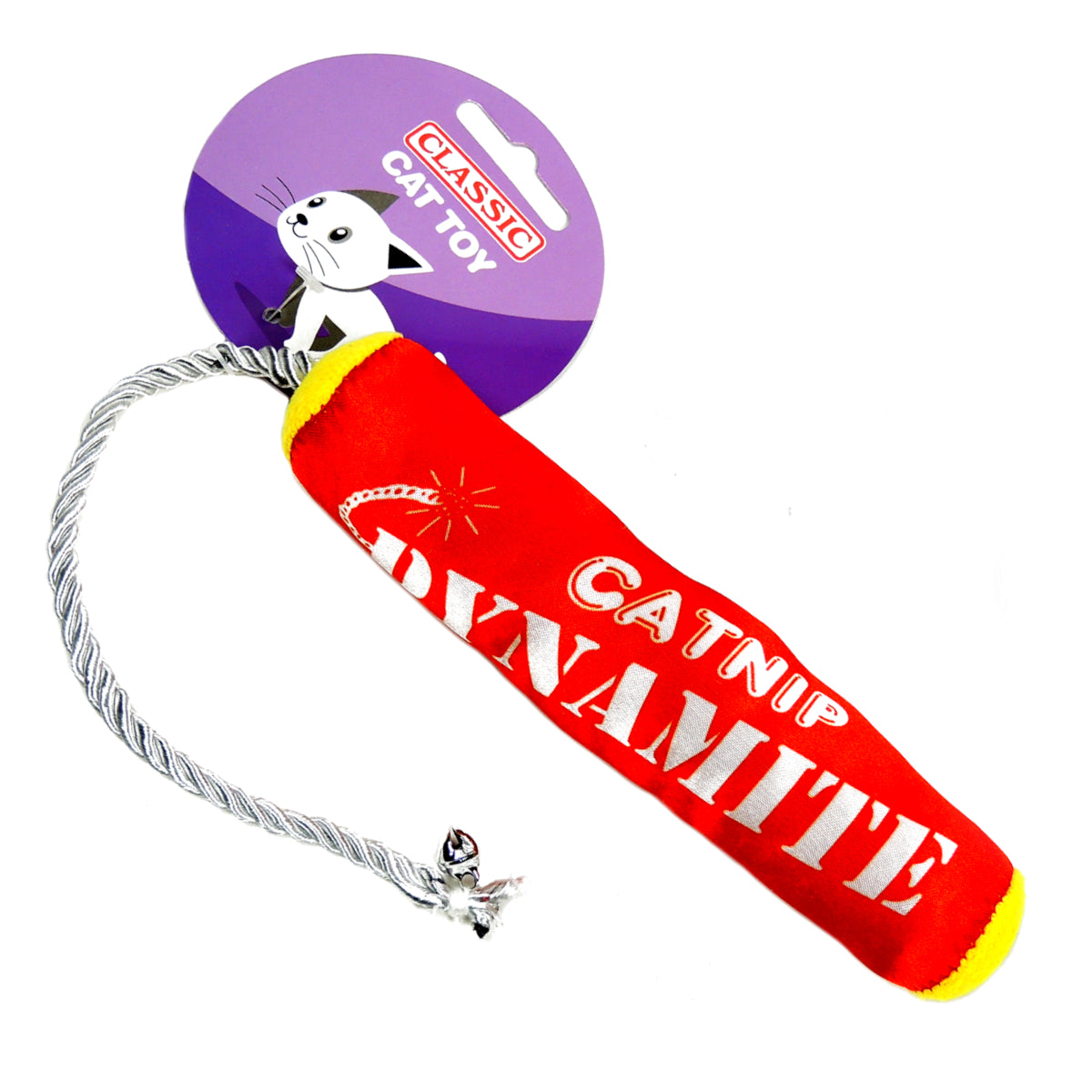 Classic Catnip Dynamite Cat Toy Sticks 150mm – Pack of 3 (Red, Blue & Yellow)