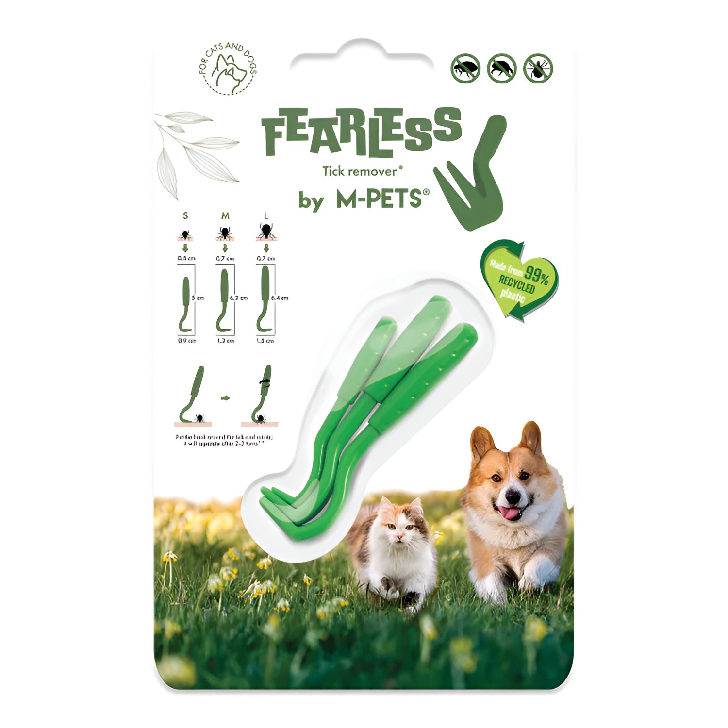 M-PETS Fearless Tick Remover Tool for Dogs & Cats – 3 Pack