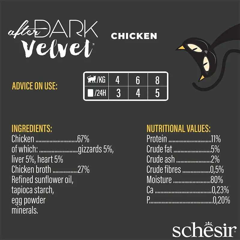 Schesir After Dark Velvet Mousse Adult Cat Chicken 12 x 80g