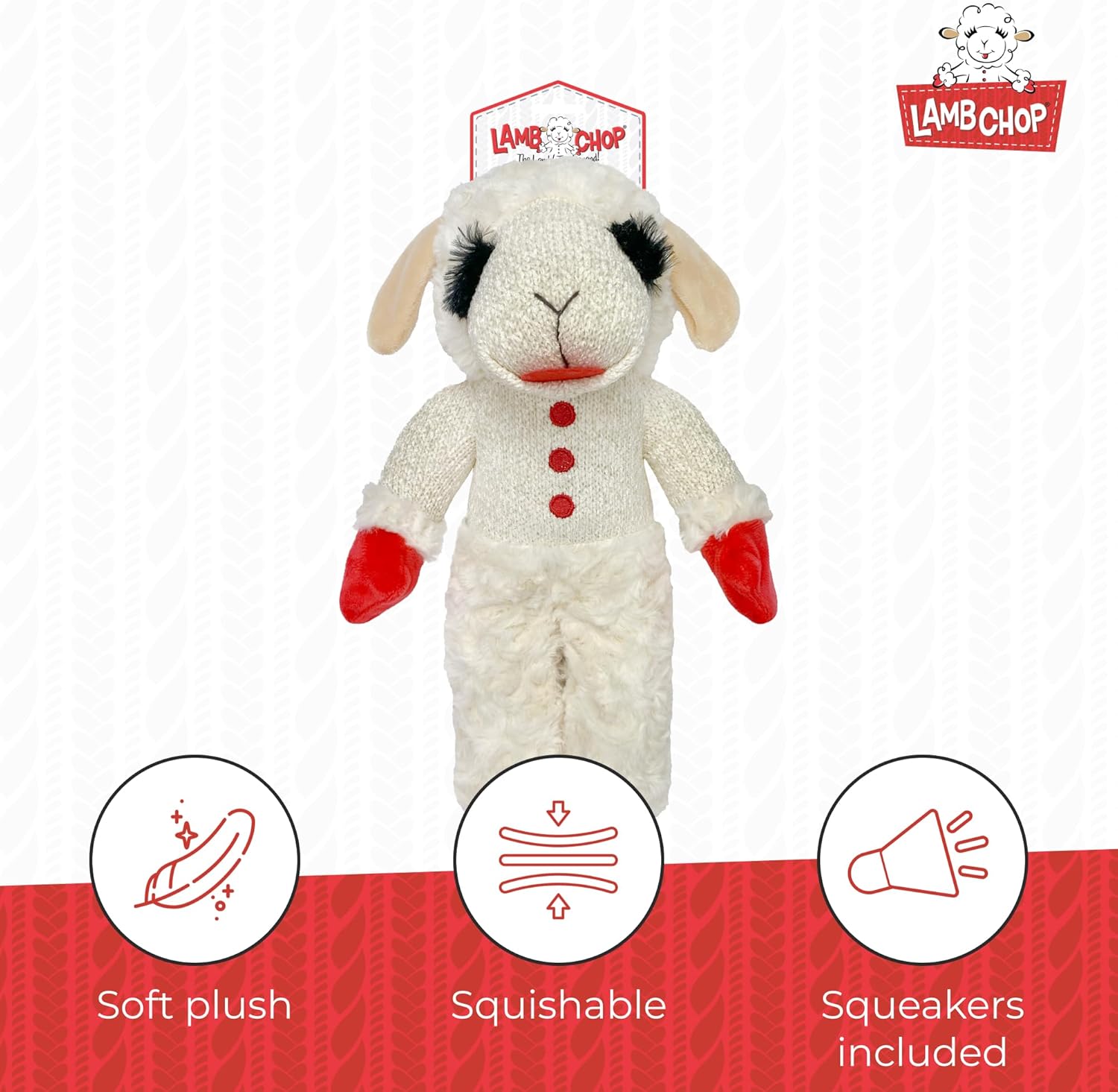 Lambchop Ultra Plush Dog Toy with Squeaker Standing