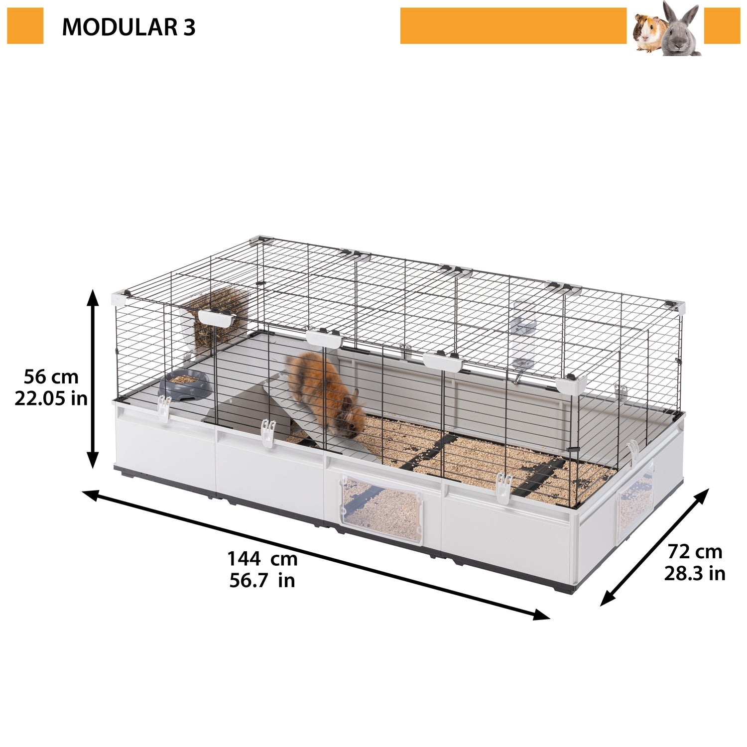 Ferplast Modular 3 Rabbits & Guinea Pig Modular Cage