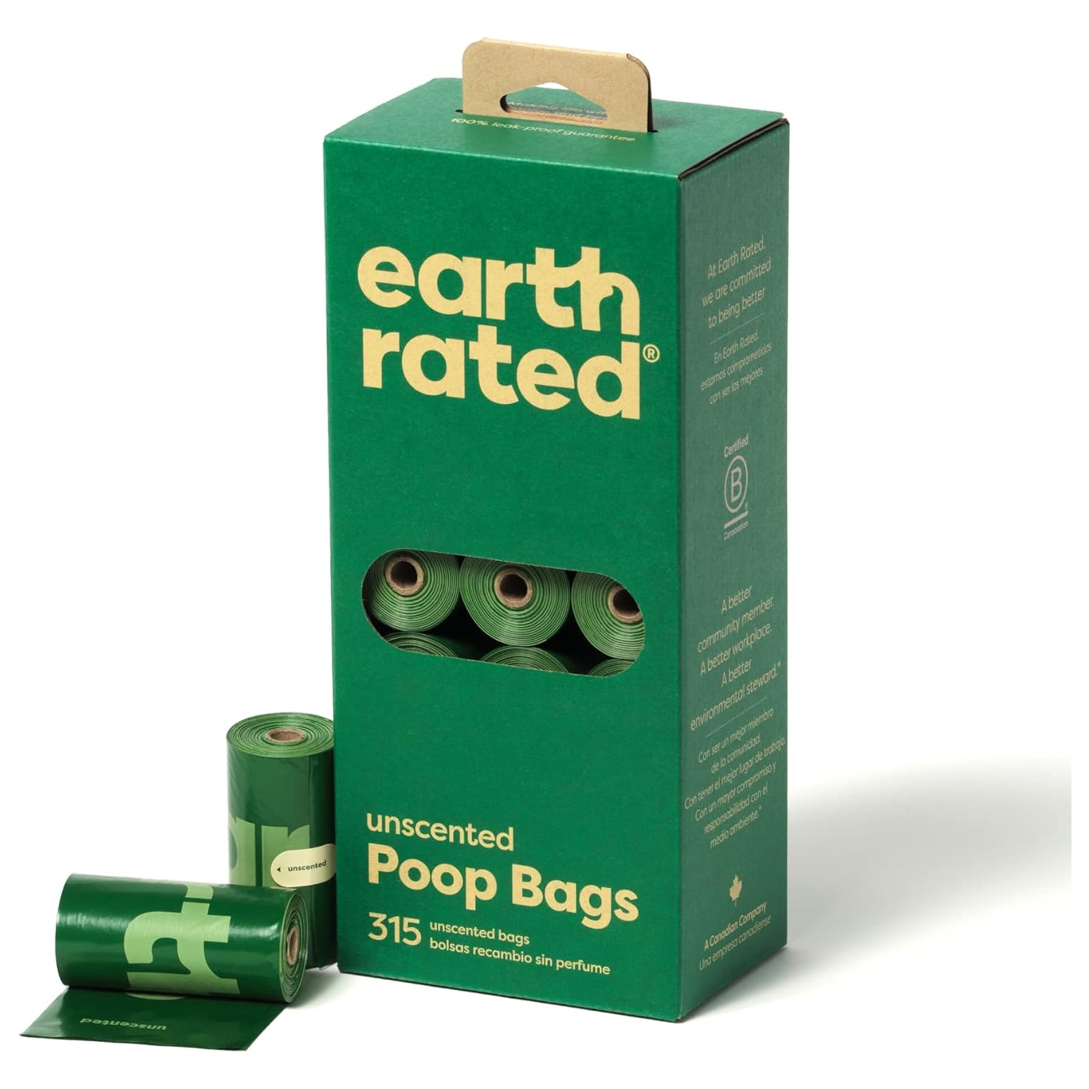Earth Rated 315 Poo Bags on 21 Refill Rolls Unscented