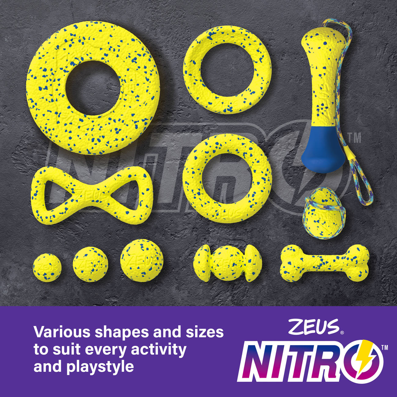 Zeus NITRO Weighted Ball Dog Toy 3 Sizes