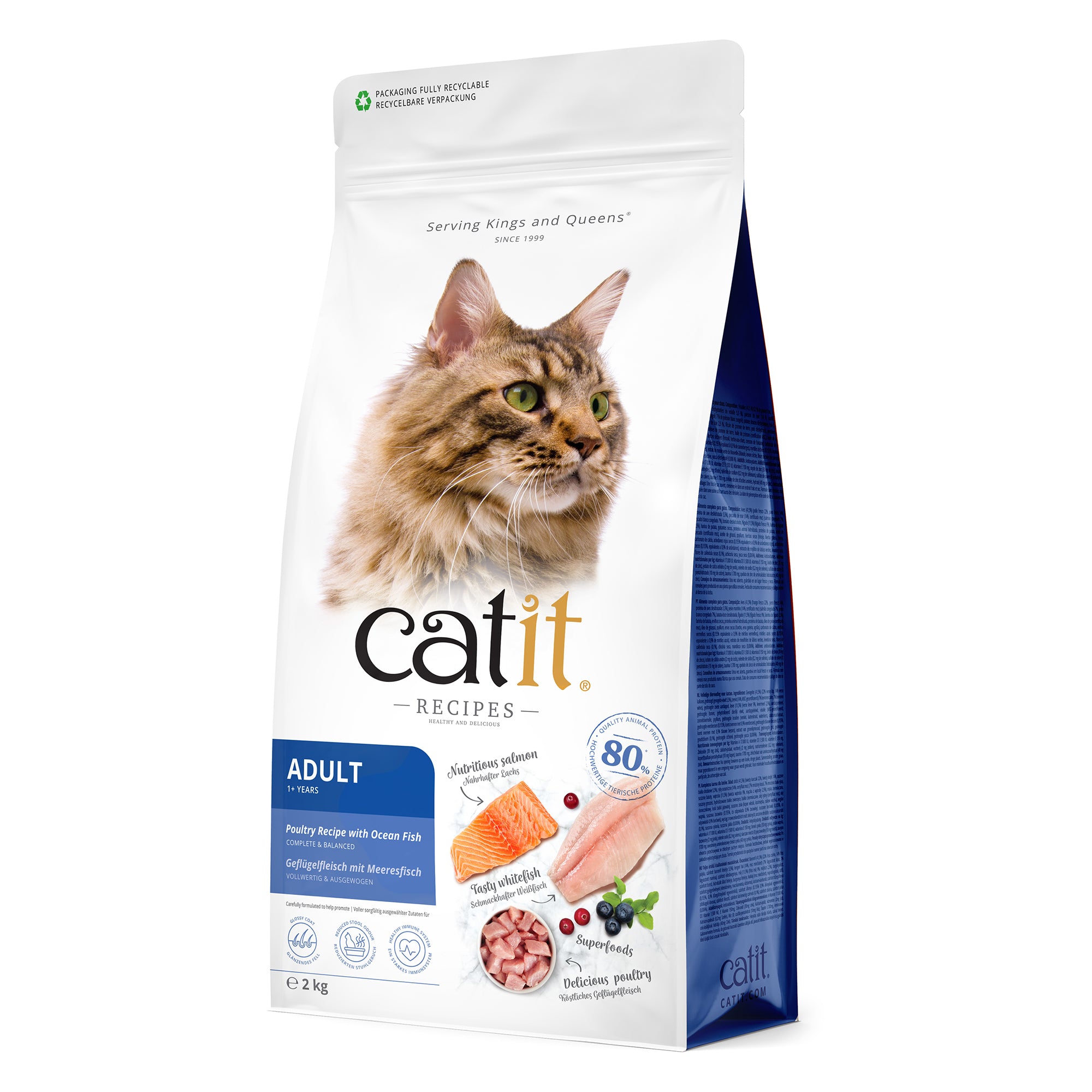 Catit Recipes Adult Poultry with Ocean Fish Dry Cat Food 400g/2kg