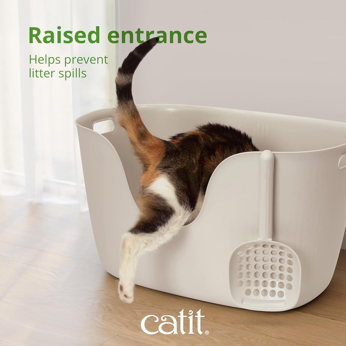 Catit Loo Large Cat Litter Box with Scoop – White