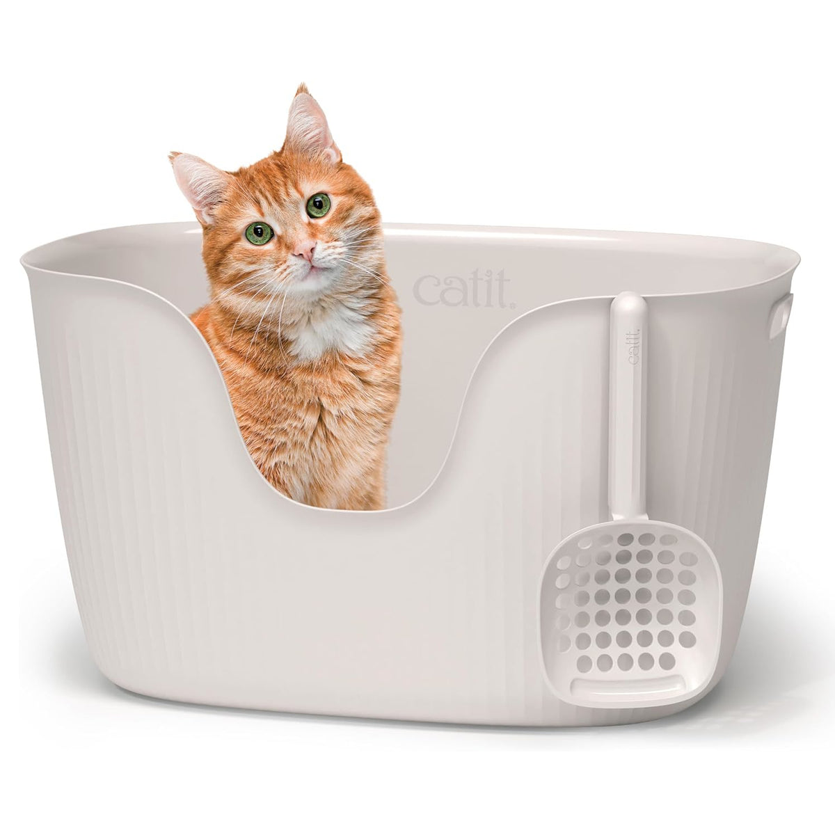 Catit Loo Large Cat Litter Box with Scoop – White