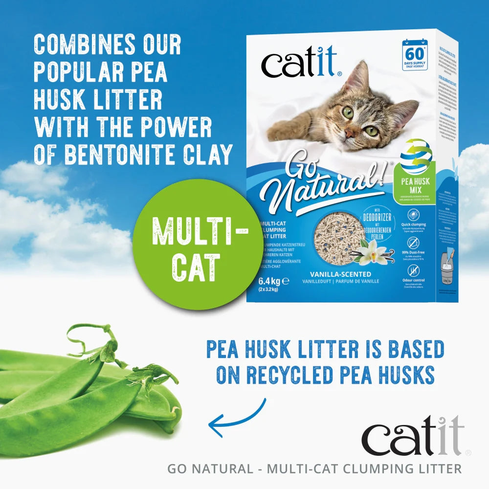 Catit Go Natural Vanilla Scented Multi-Cat Clumping Cat Litter 6.4kg