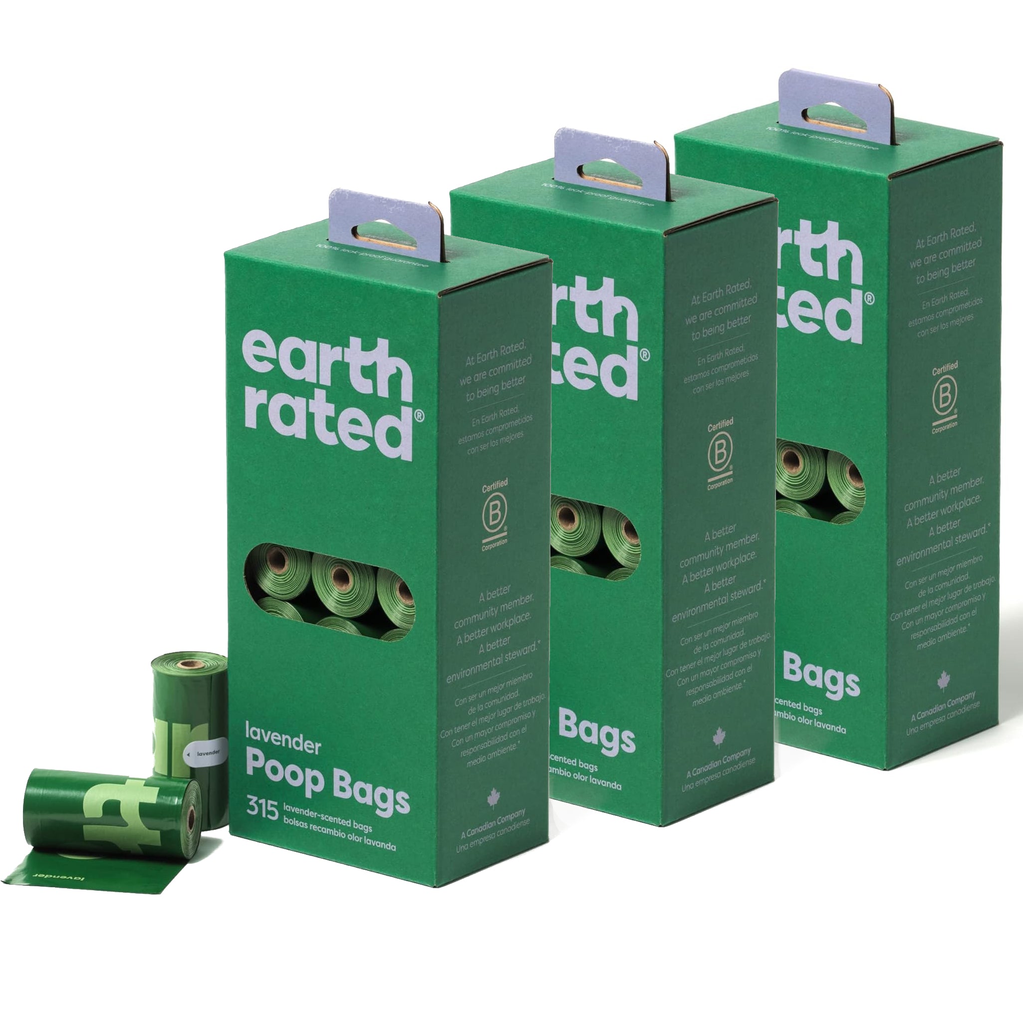 Earth Rated Poo Bags 63 Rolls (945) Scented (3 box BULK deal)