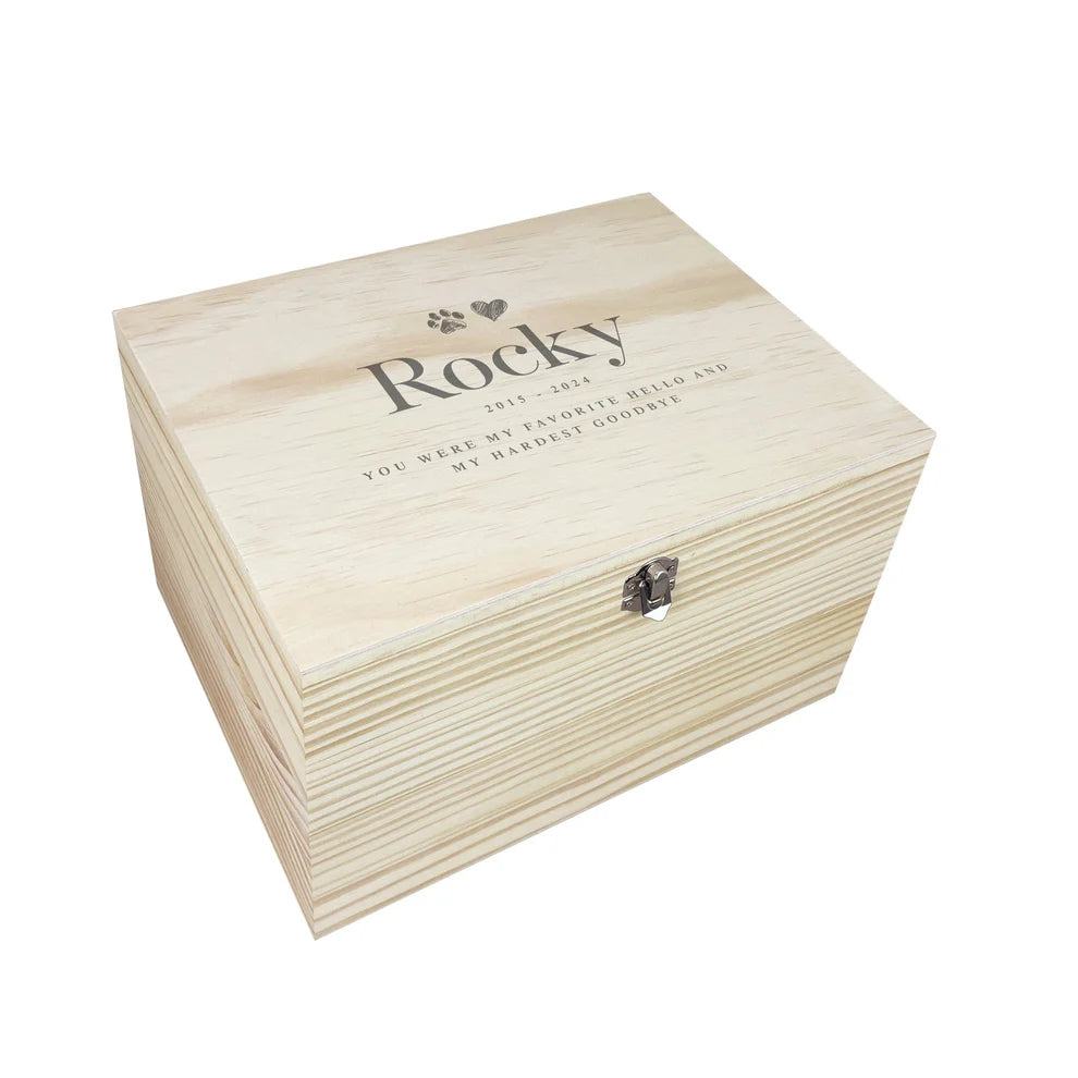 Personalised Sketch Pet Memorial Keepsake Box 5 Sizes