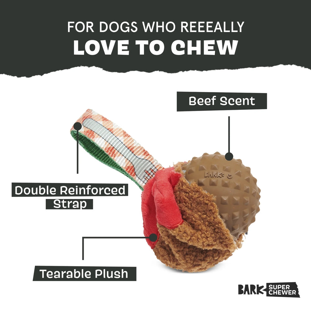 BARK A Squeaky Meat-A-Ball Super Chewer Dog Toy