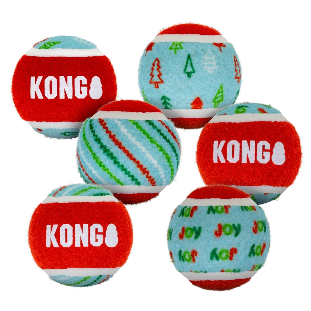 KONG Holiday SqueakAir Balls 6pk – 2026 Design
