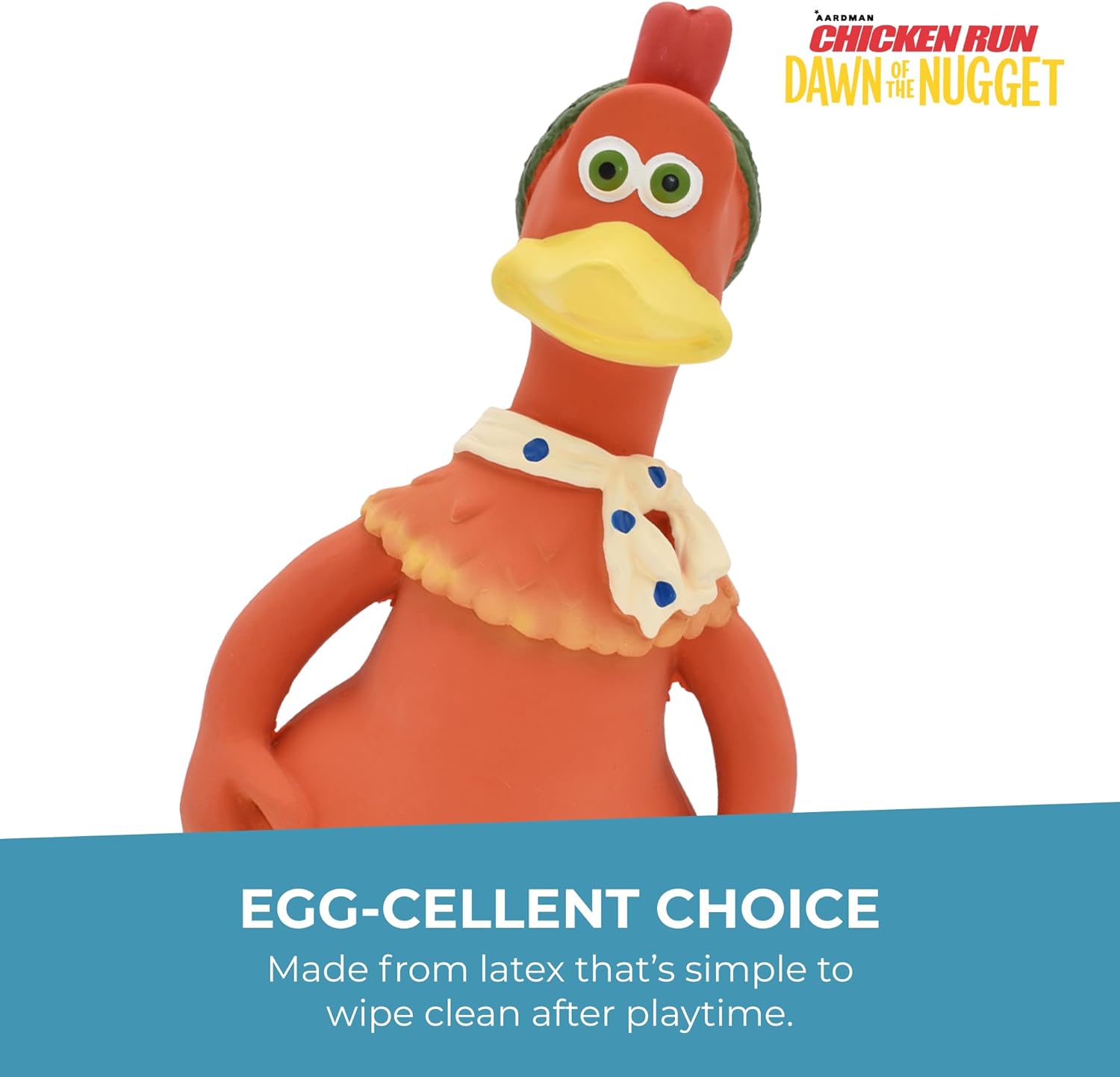 Multipet Chicken Run Ginger Latex Dog Toy | Durable Squeaky Rubber Toy