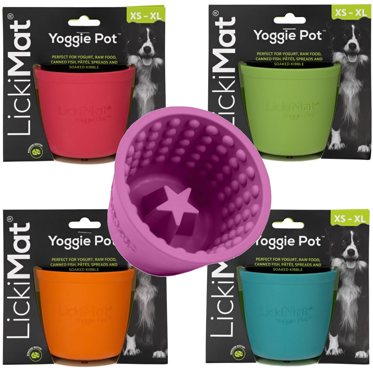 LickiMat Yoggie Pot Enrichment Feeders 6 Colours