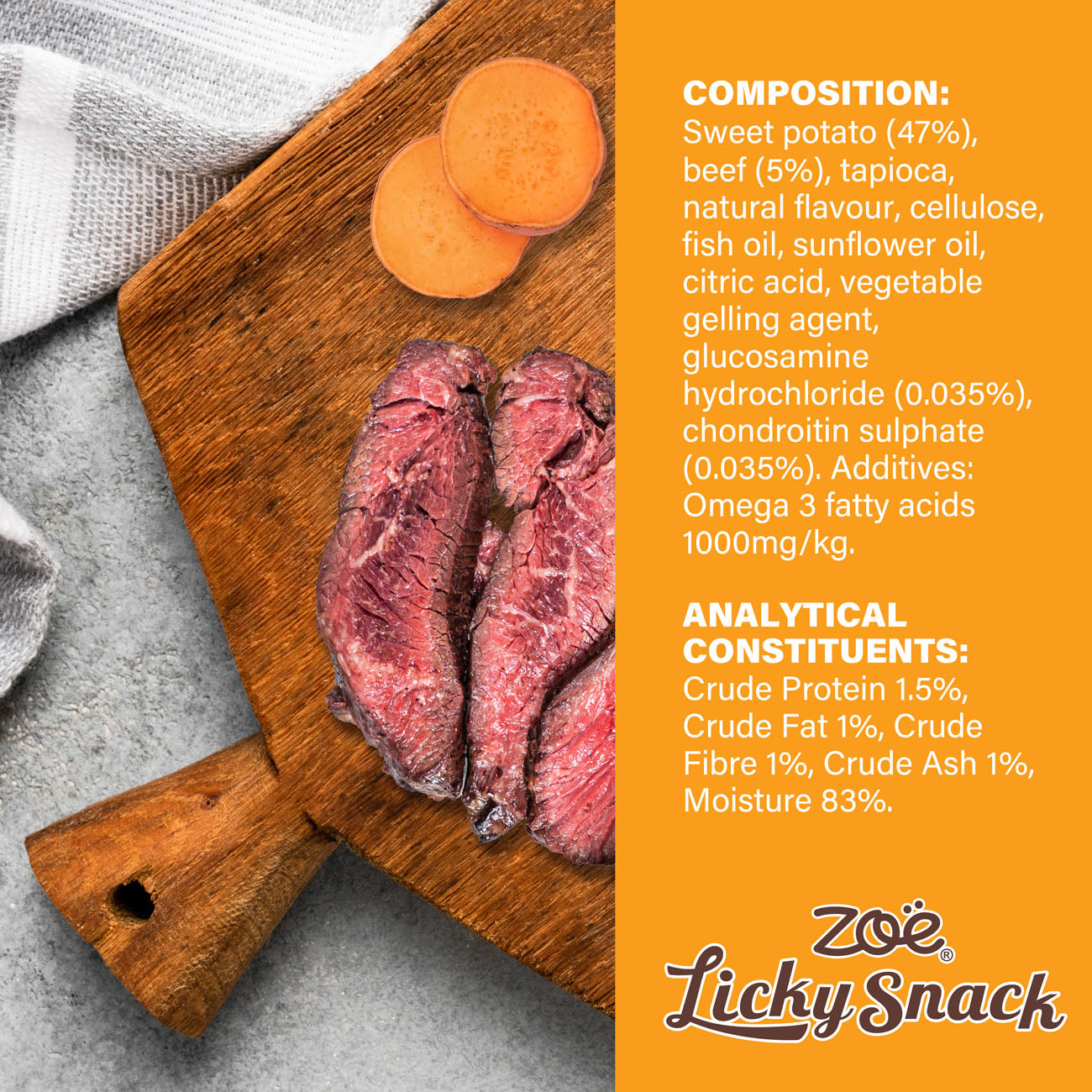 Zoë Licky Snack Sweet Potato & Beef 85g