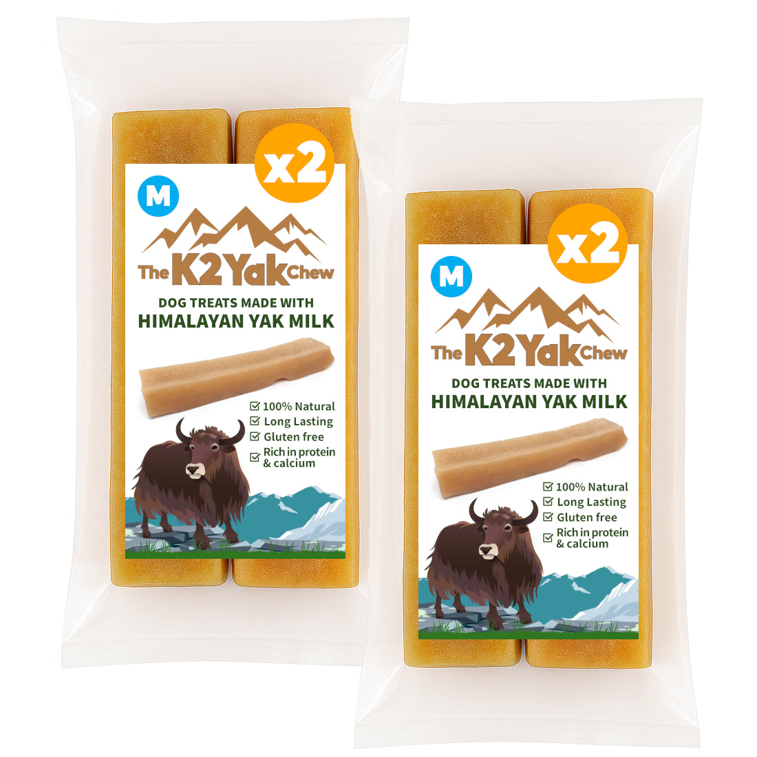 K2 Yak Chews Long Lasting Natural Dog Treats Medium
