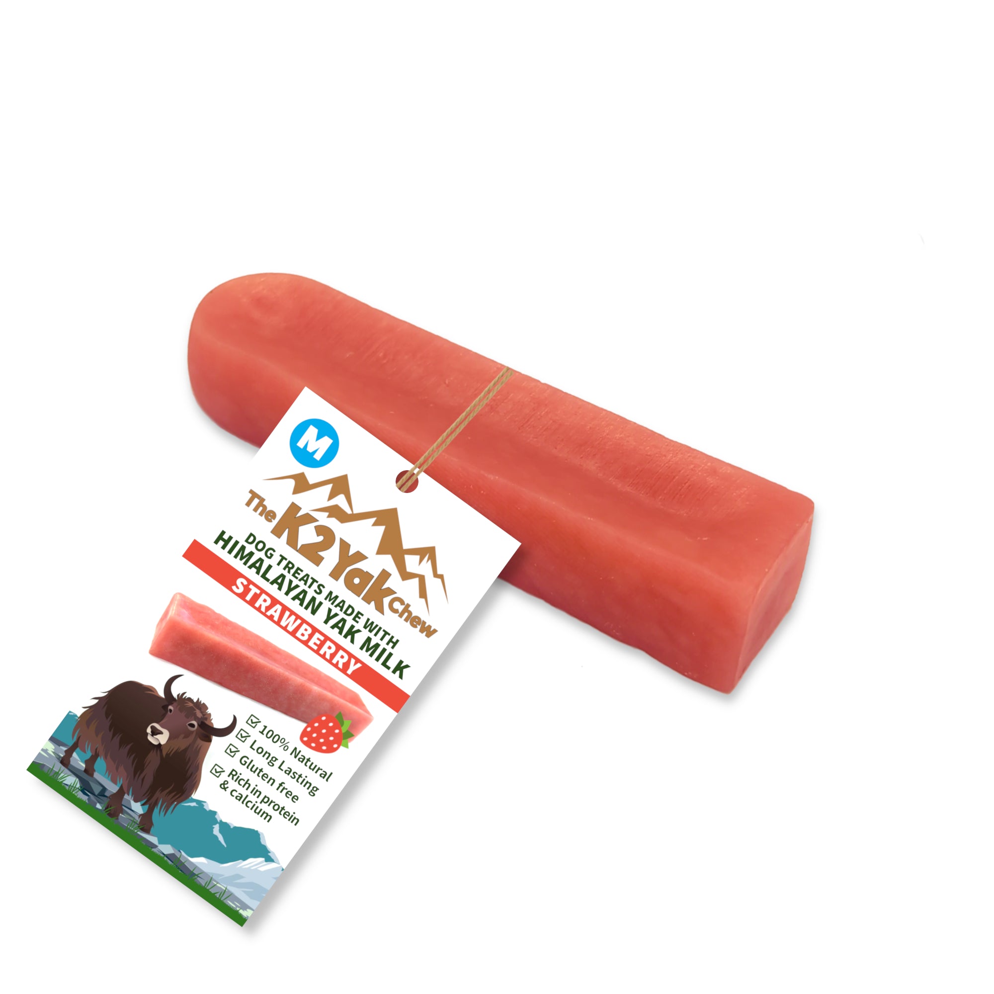 K2 Yak Chews Dog Treats Strawberry Medium