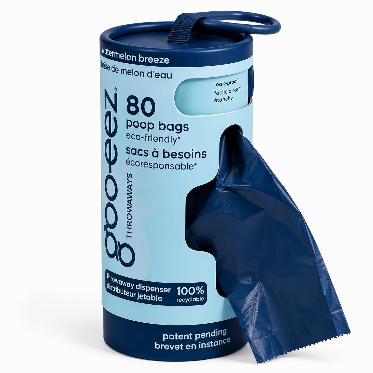 Goo-eez Throwaways Dog Poo Bag Dispenser - Watermelon Breeze (80 Bags)